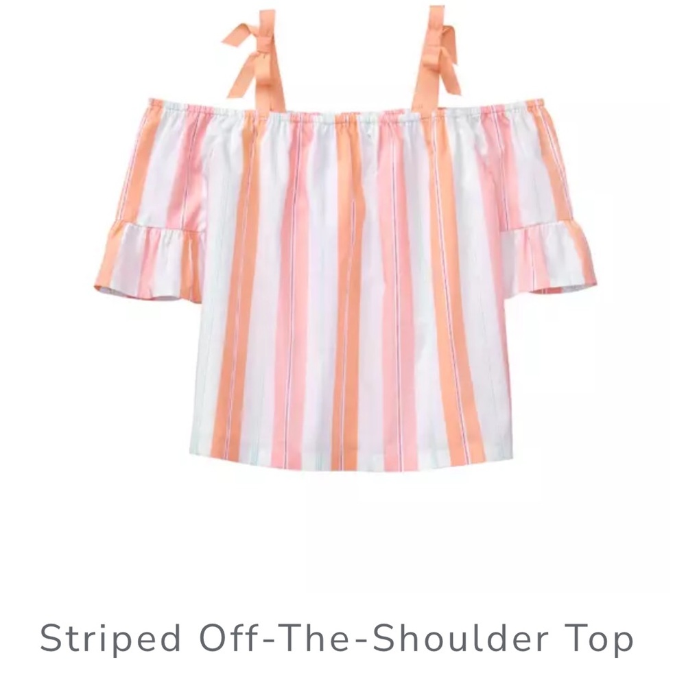 Janie and Jack striped off the shoulder top